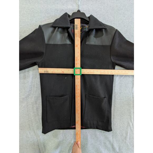 Popβ England Jacket Men's Medium Black Wool British Style Lined Jacket Vintage - Picture 2 of 8